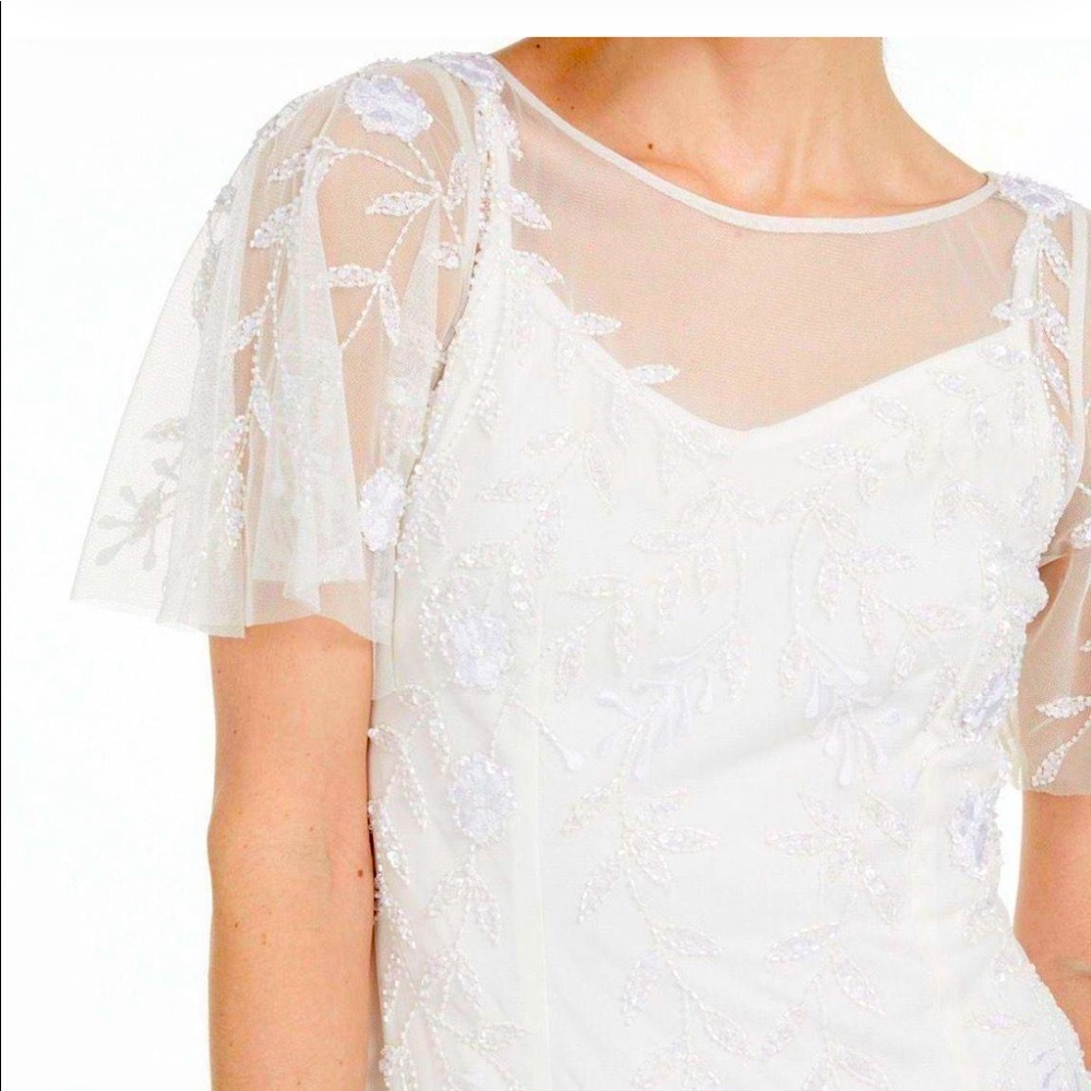 Adrianna Papell Beaded White Dress